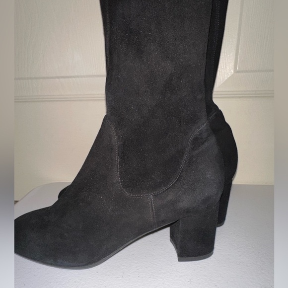 LK Bennett women’s Black Suede Knee-High Boots 38.5 fall winter closet staple - Picture 2 of 16